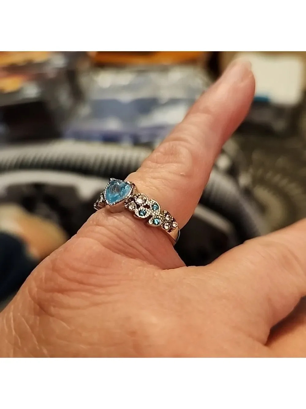 Silver Plated Heart Shaped Ring